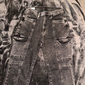 GAP Washed Black Denim Cargos